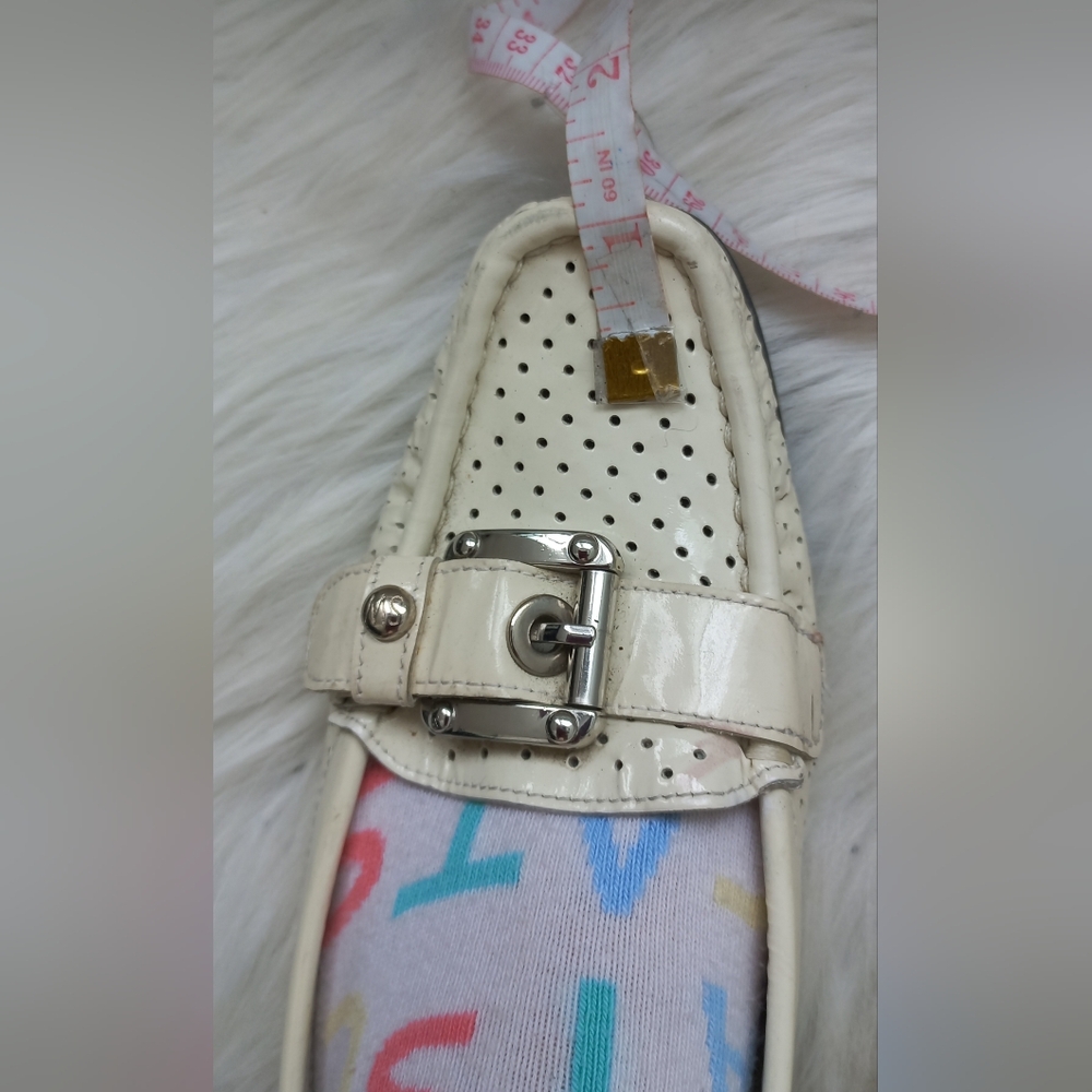 Stuart Weitzman Women's Cream Loafer with Silver Buckle - Picture 13 of 15